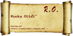 Ruska Ottó névjegykártya